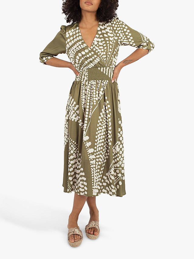 Traffic People The Odes Maia Silk Blend Dress, Olive
