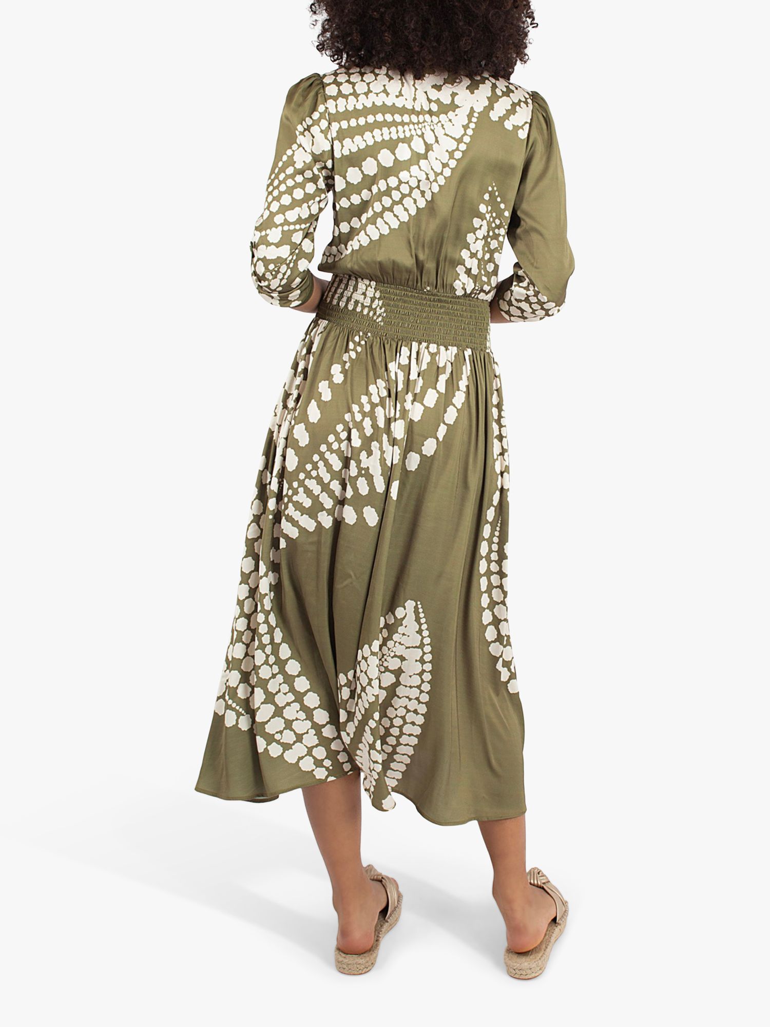 Traffic People The Odes Maia Silk Blend Dress, Olive, M