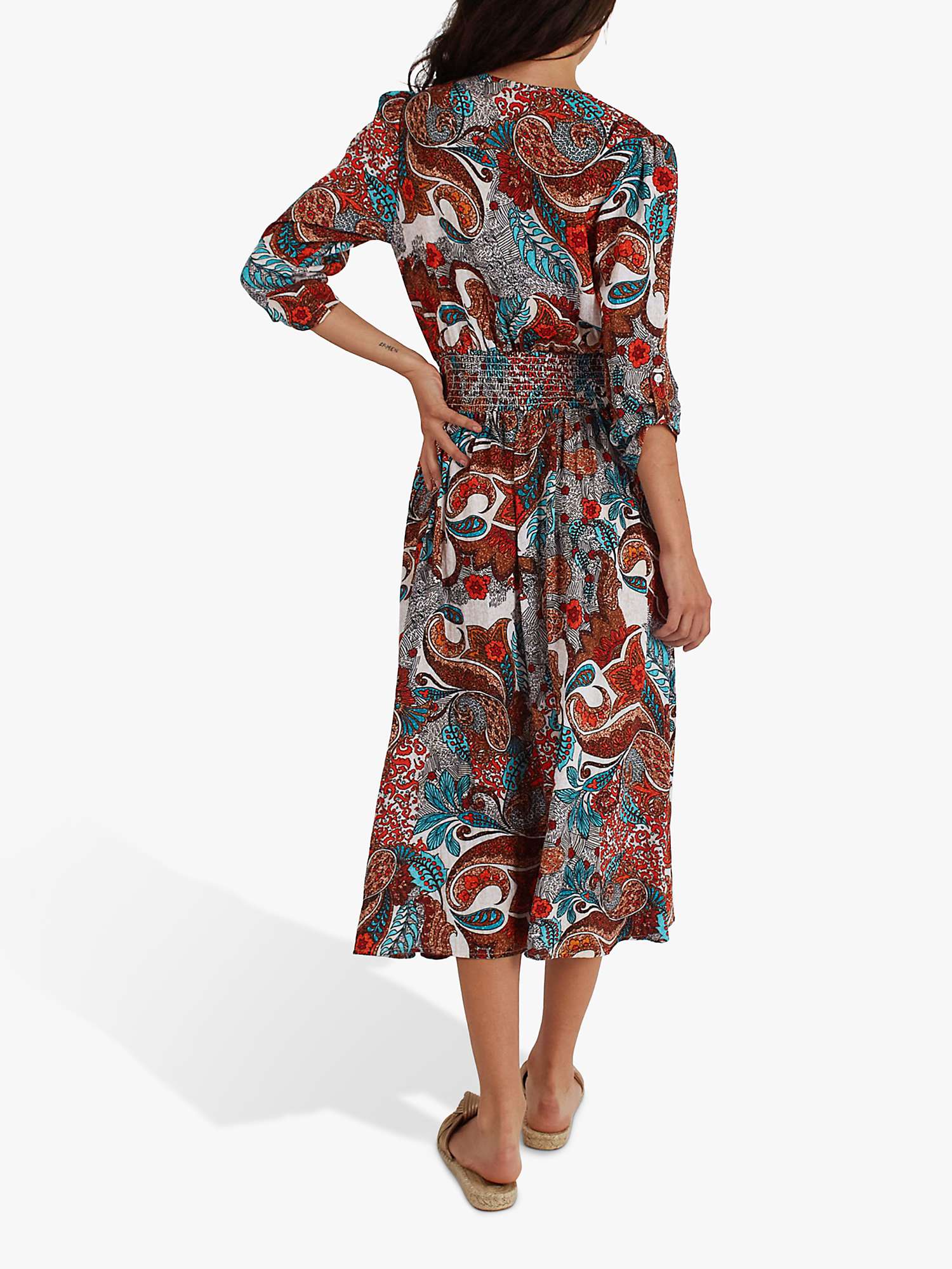 Buy Traffic People Hubris Haze Maia Linen Blend Midi Dress, Multi Online at johnlewis.com