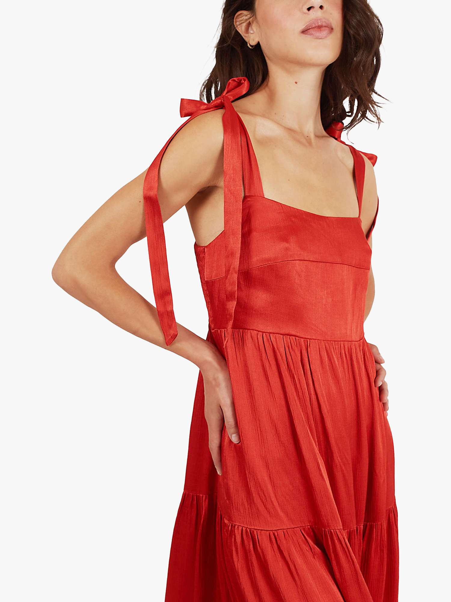 Buy Traffic People Breathless Lily Tiered Maxi Dress, Rust Online at johnlewis.com