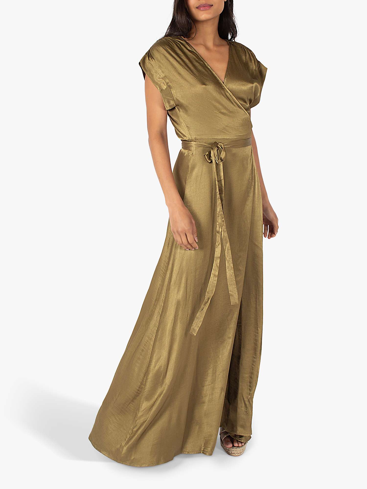 Buy Traffic People Breathless Claude Wrap Maxi Dress, Olive Online at johnlewis.com