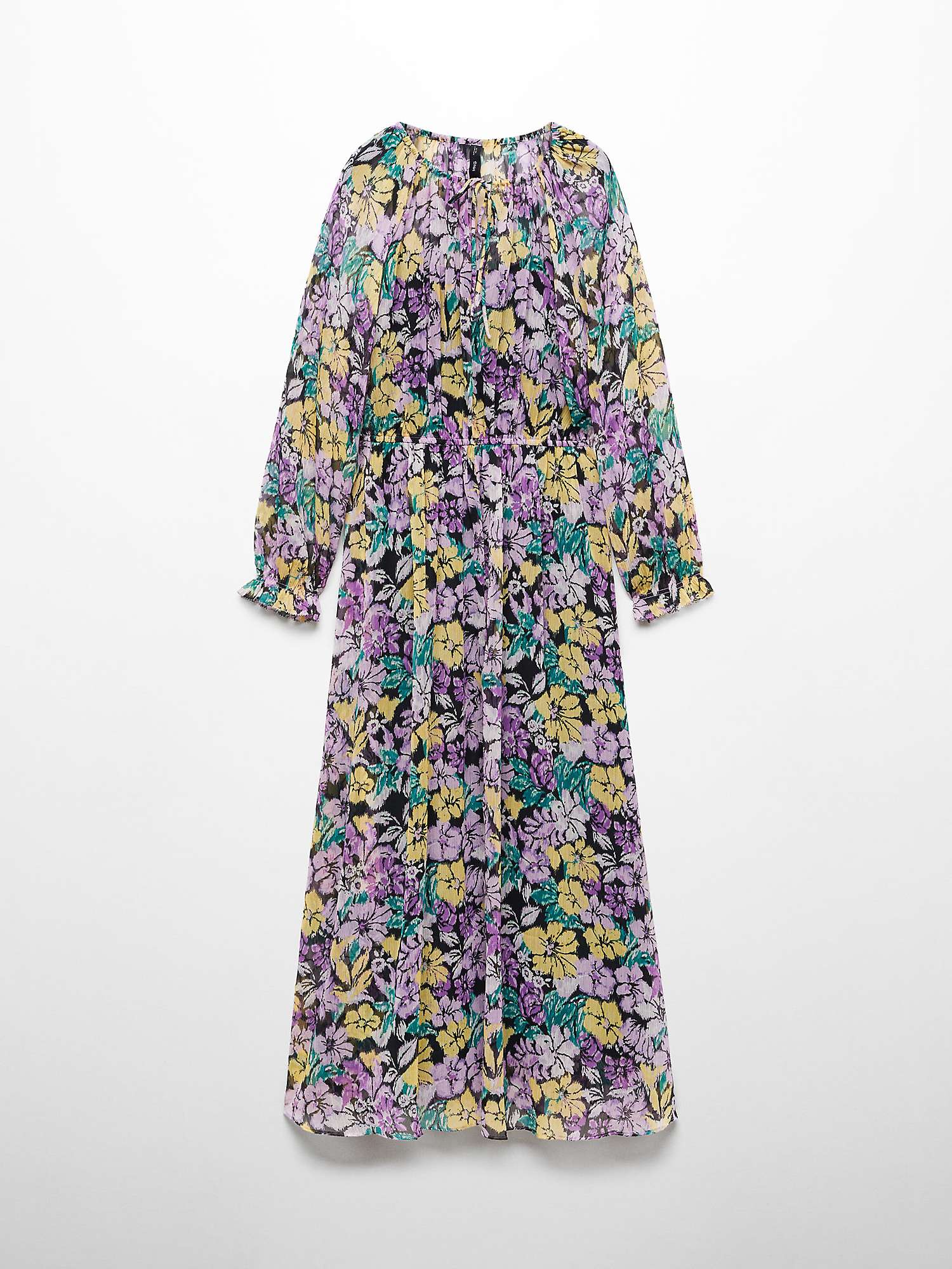 Buy Mango Victoria Midi Floral Chiffon Dress, Light Purple/Multi Online at johnlewis.com
