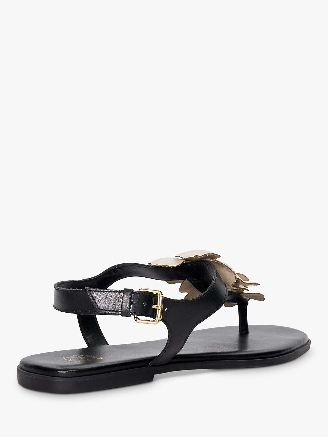 Buy Dune Linaria Floral Embellished Leather Toe Post Sandals, Black Online at johnlewis.com