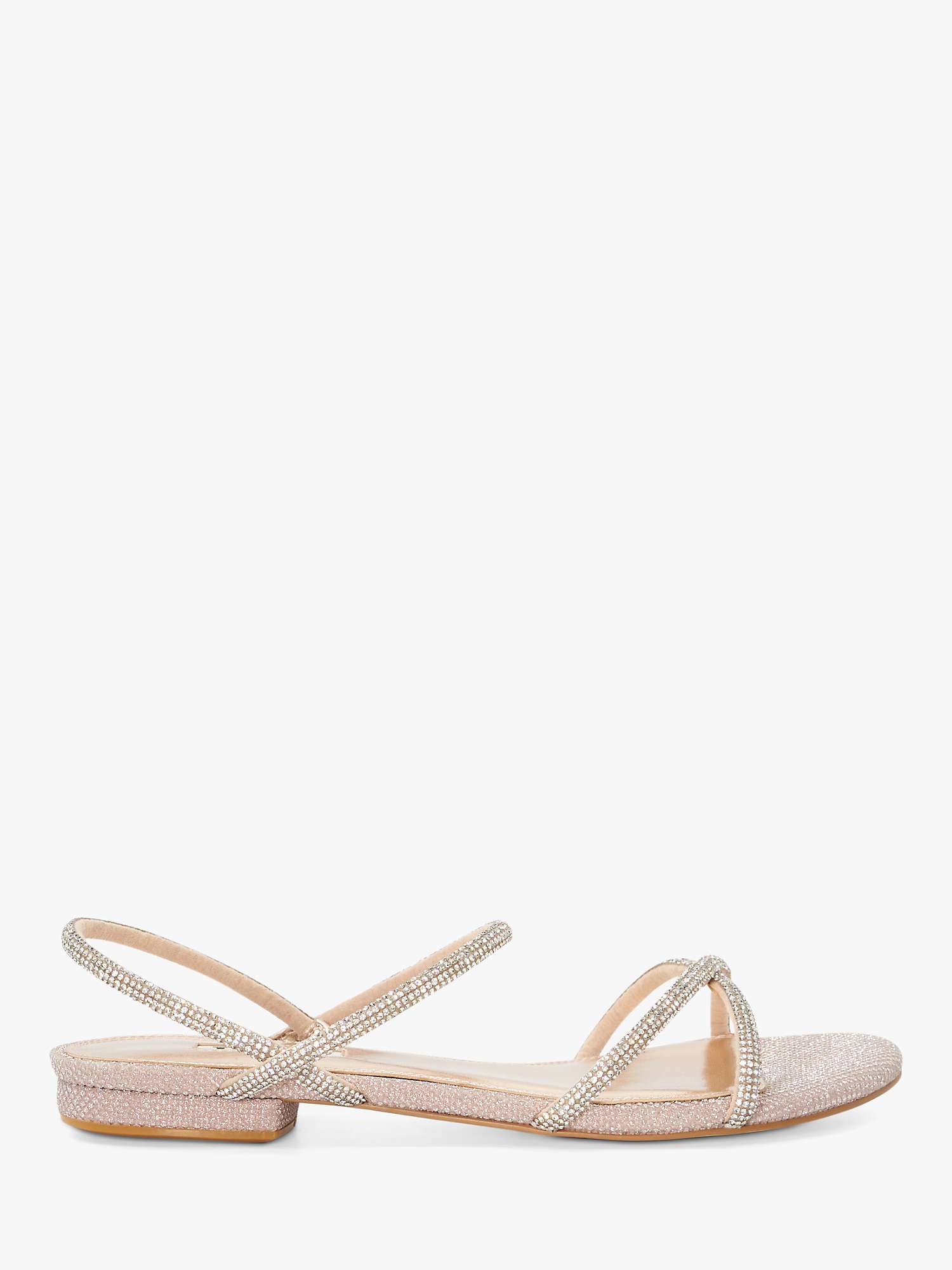 Buy Dune Wide Fit Nightengale Embellished Strappy Sandals, Rose Gold Online at johnlewis.com