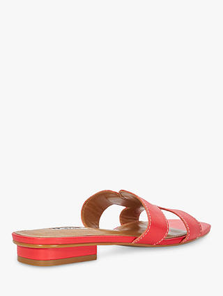 Dune Loupe Leather Sliders, Red