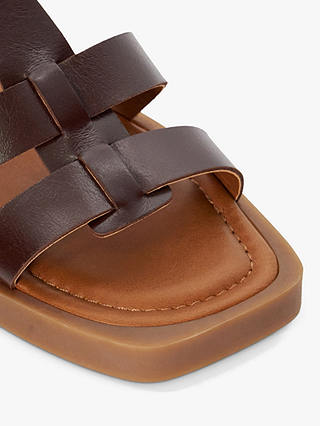 Dune Loto Leather Square Toe Sandals
