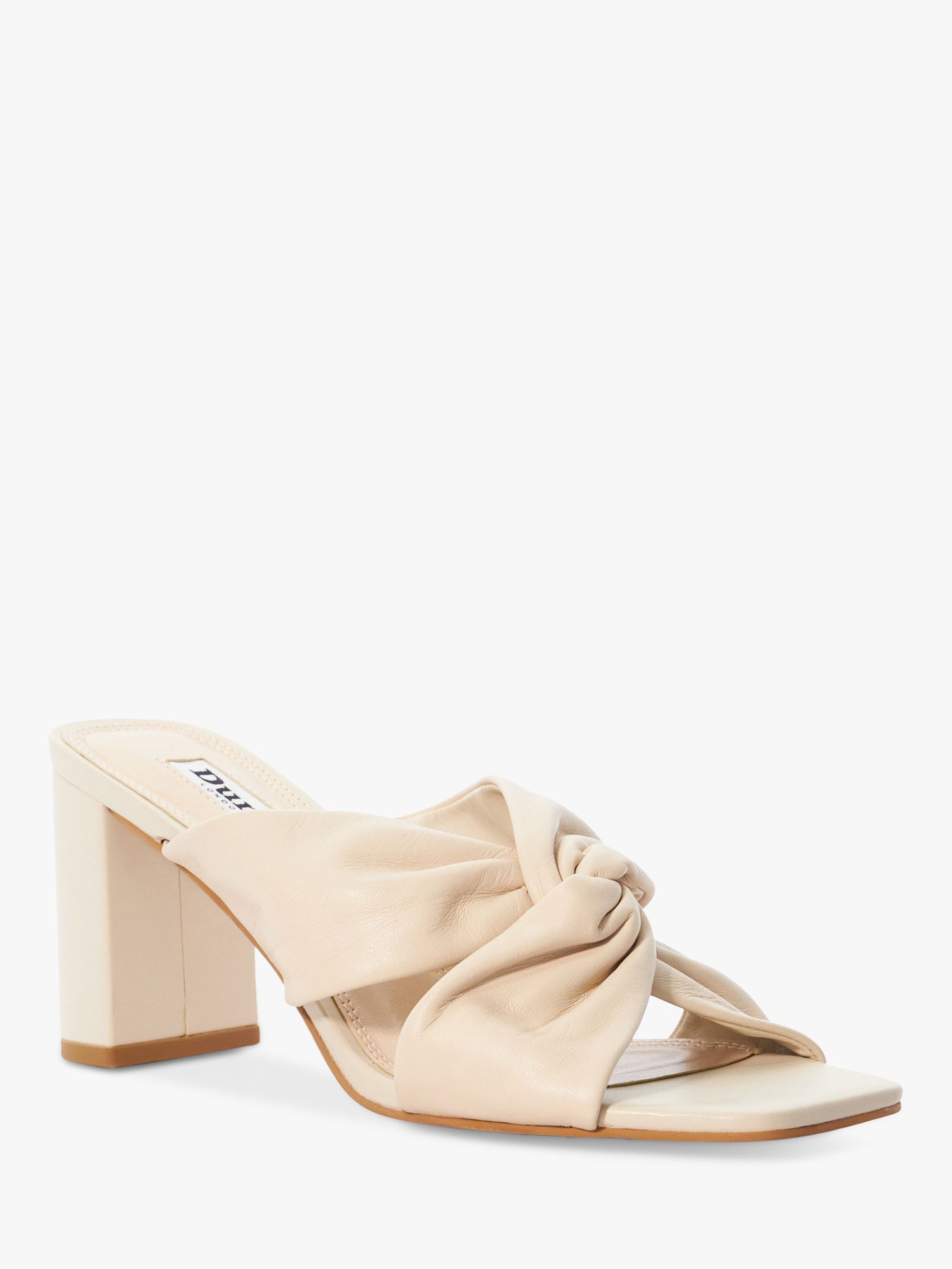 Buy Dune Wide Fit Maizing Soft Leather Twist Strap Mules, Cream Online at johnlewis.com