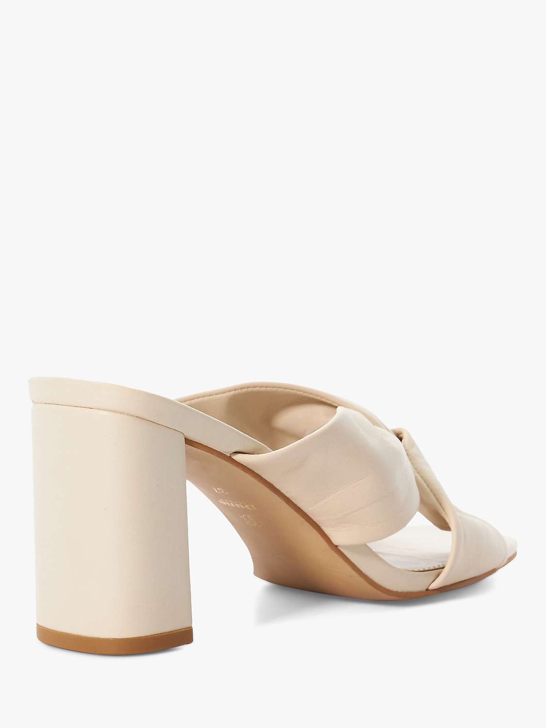Buy Dune Wide Fit Maizing Soft Leather Twist Strap Mules, Cream Online at johnlewis.com