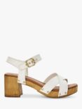 Dune Judies Leather Platform Sandals, White