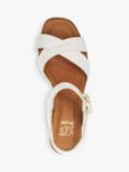 Dune Judies Leather Platform Sandals, White