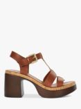 Dune Jungle Leather Block Heel Sandals