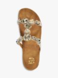 Dune Kaleidoscopes Leather Embellished Cork Wedge Sandals, Ecru