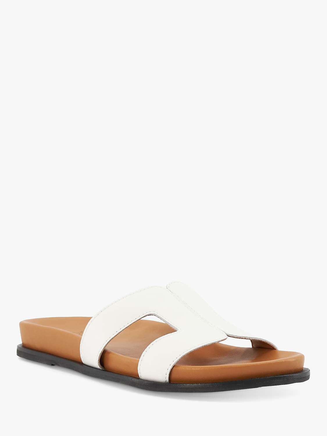 Buy Dune Loupa Leather Sandals, White Online at johnlewis.com