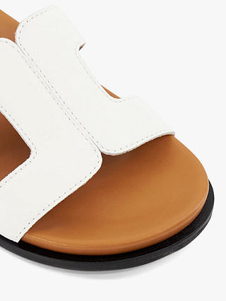 Dune Loupa Leather Sandals, White