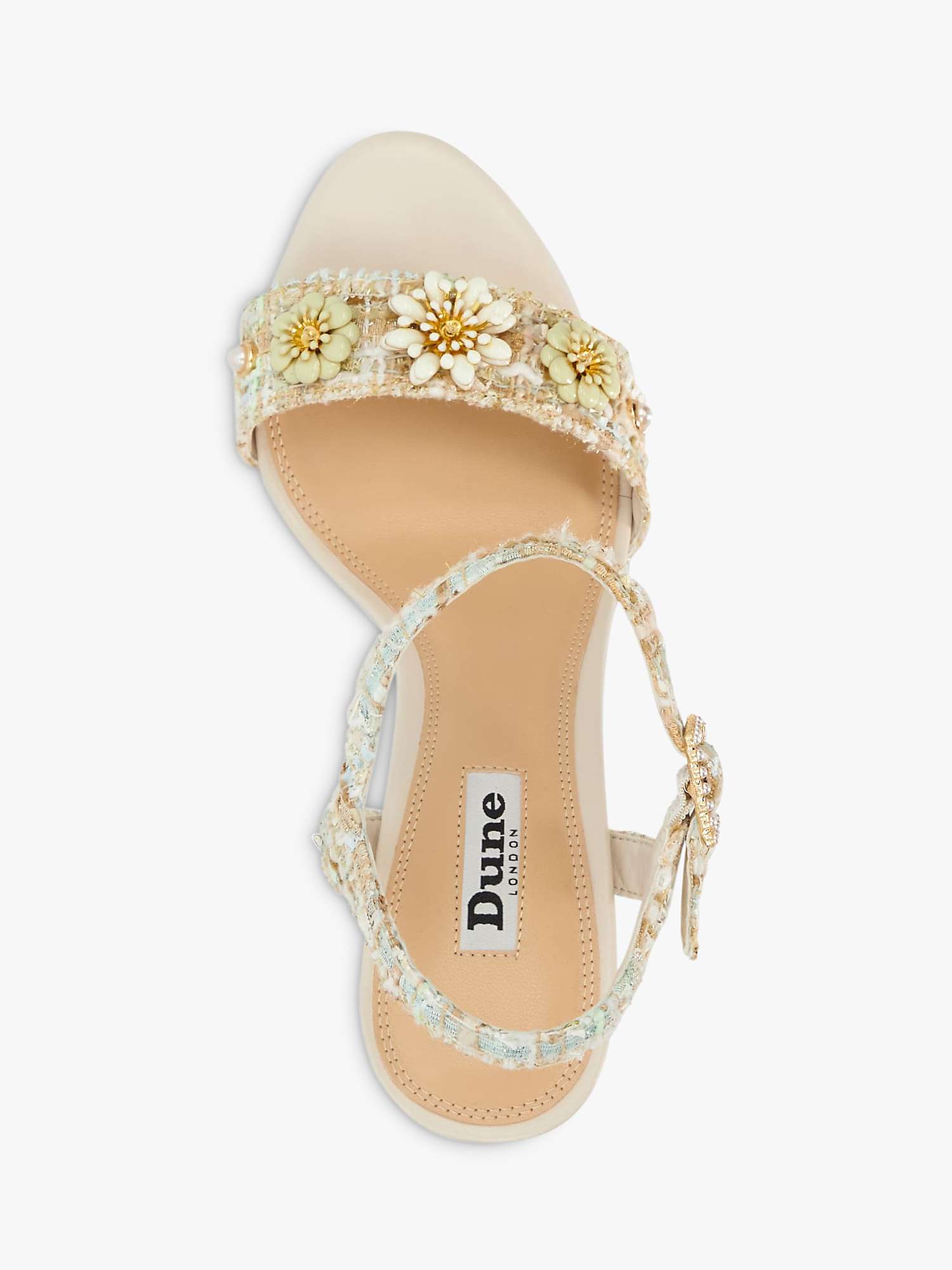 Buy Dune Mention Flower Heel Sandals, Pastel Online at johnlewis.com