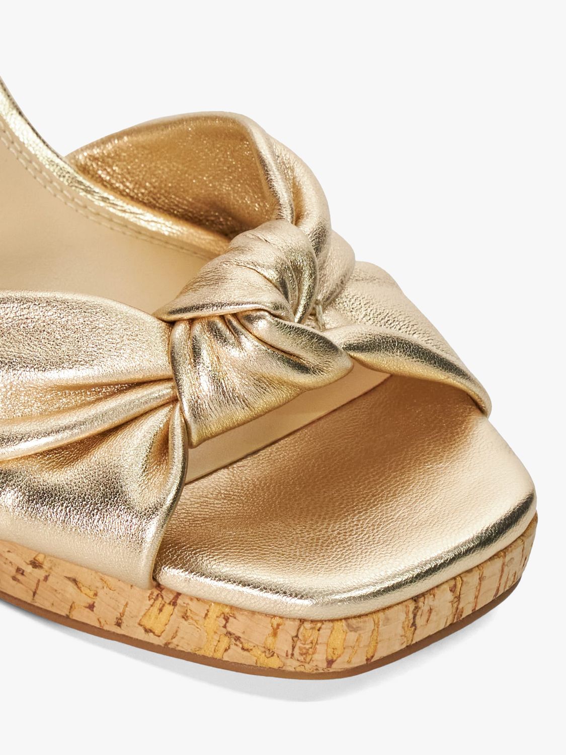 Buy Dune Kaino Knotted Leather Wedge Sandals, Gold Online at johnlewis.com