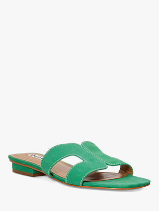Dune Loupe Suede Sandals, Green