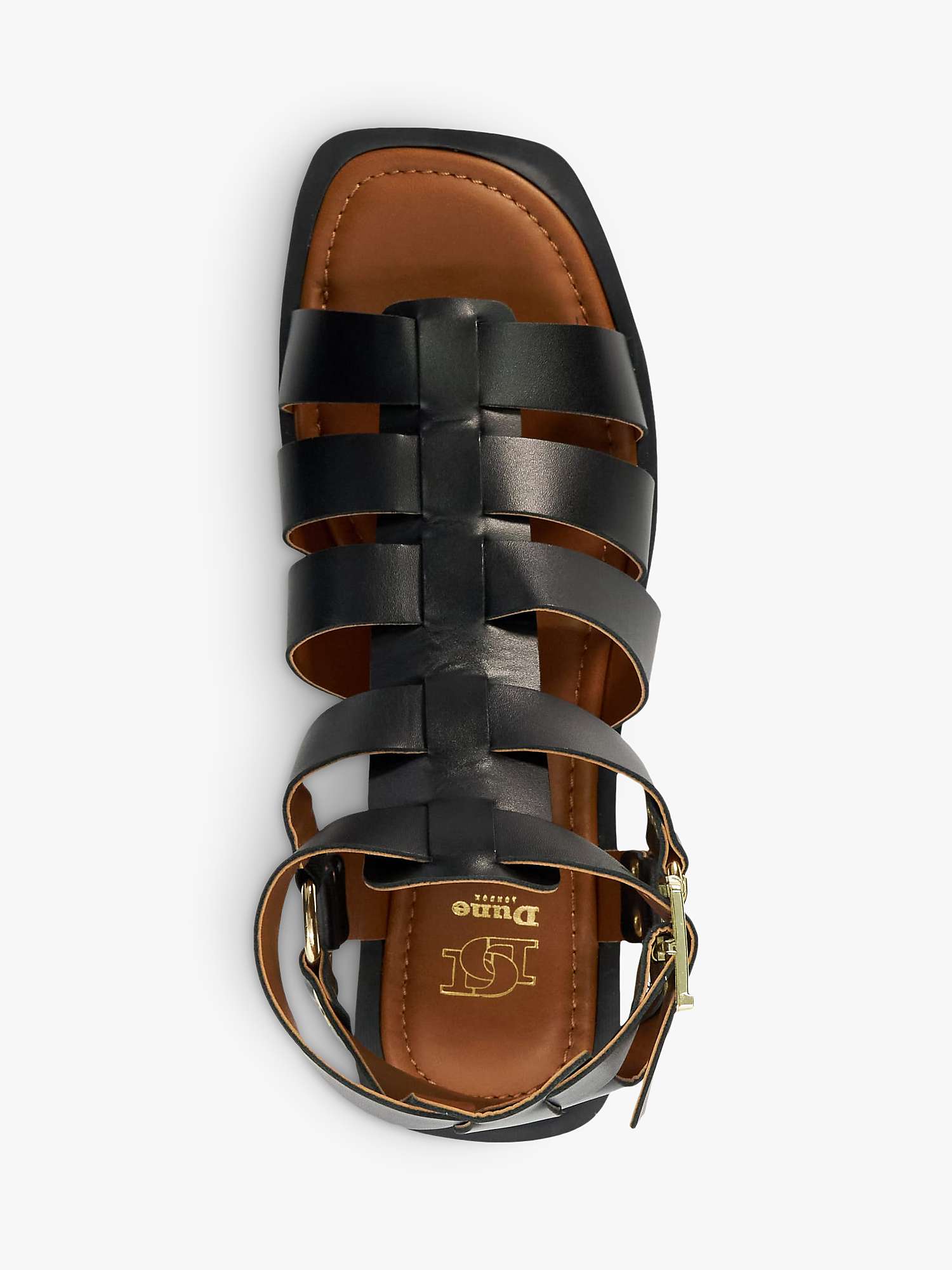 Buy Dune Lynks Leather Gladiator Sandals, Black Online at johnlewis.com