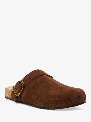 Dune Gracella Suede Footbed Mules, Brown