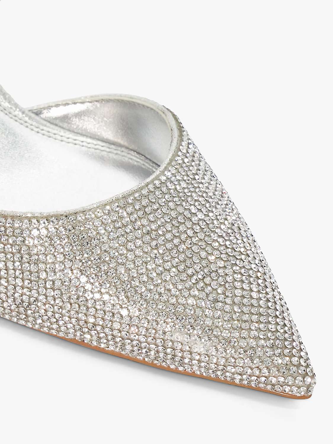 Buy Dune Competitive Crystal Pointed Toe Slingback Court Shoes, Silver Online at johnlewis.com