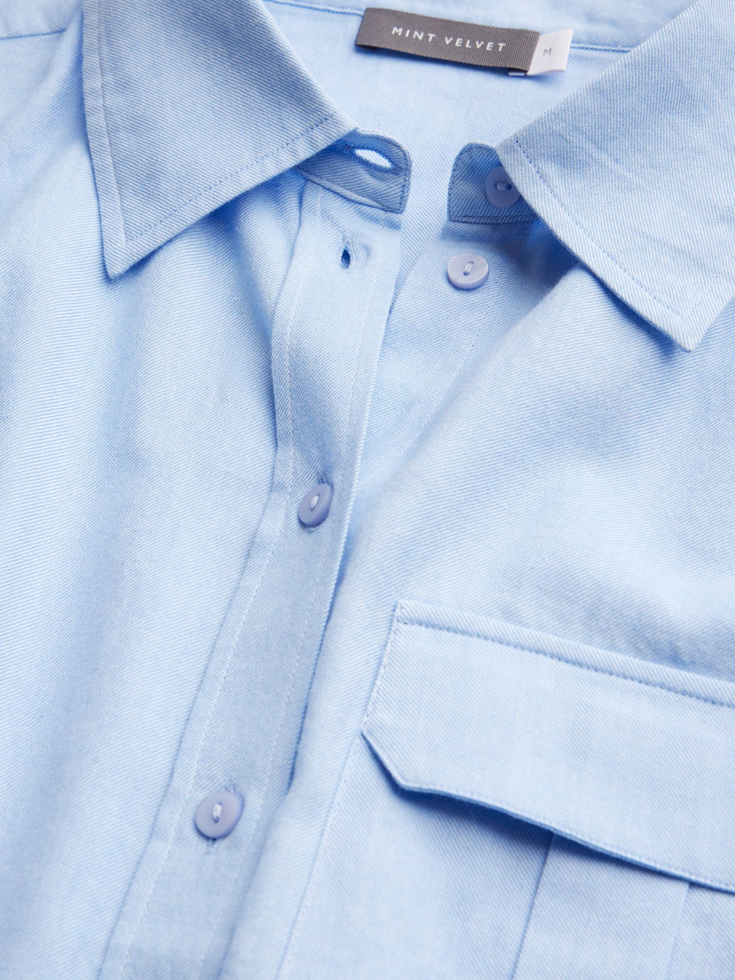 Buy Mint Velvet Oversized Cotton Shirt, Pale Blue Online at johnlewis.com