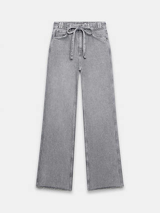 Mint Velvet Wide Leg Jeans, Grey