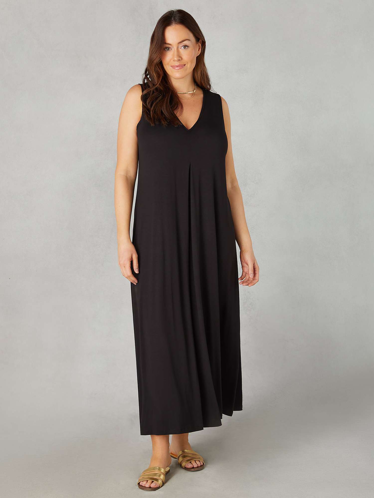 Buy Live Unlimited Curve Petite Jersey Relaxed Maxi Dress, Black Online at johnlewis.com