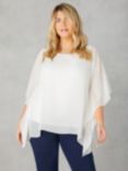 Live Unlimited Curve Chiffon Overlay Hanky Hem Top, Ivory