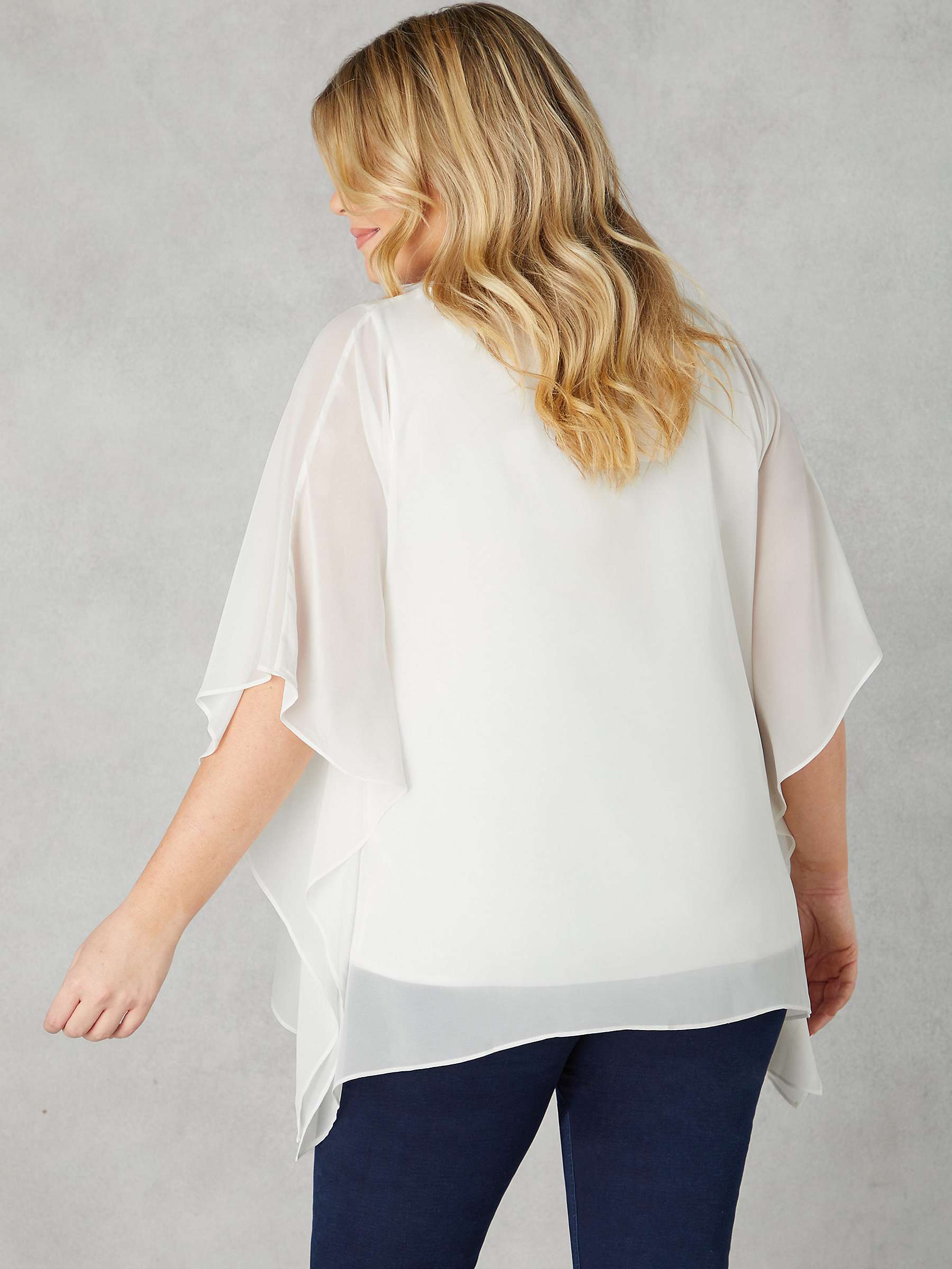 Buy Live Unlimited Curve Chiffon Overlay Hanky Hem Top, Ivory Online at johnlewis.com