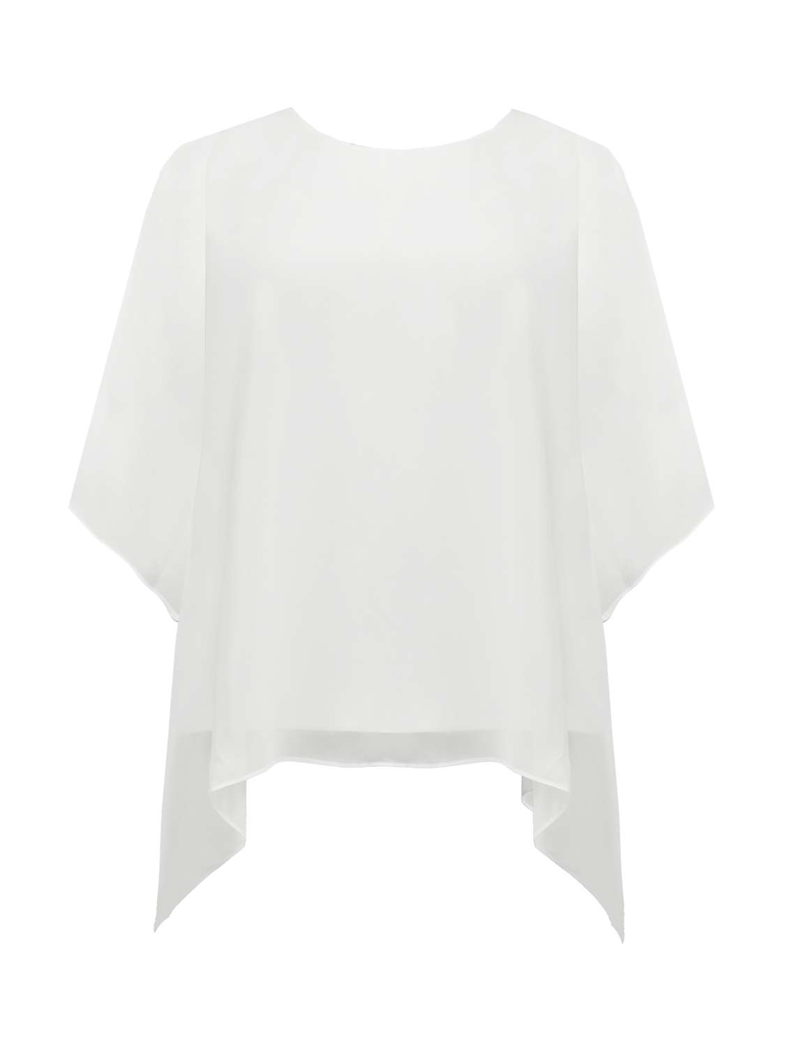 Buy Live Unlimited Curve Chiffon Overlay Hanky Hem Top, Ivory Online at johnlewis.com