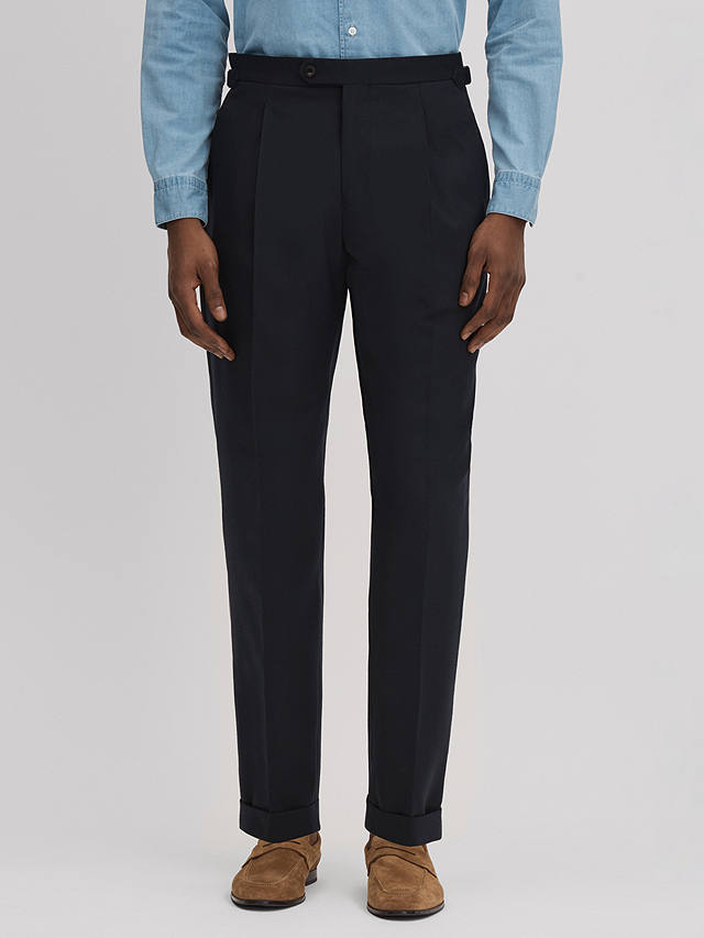 Reiss Valentine Hopsack Trousers, Navy