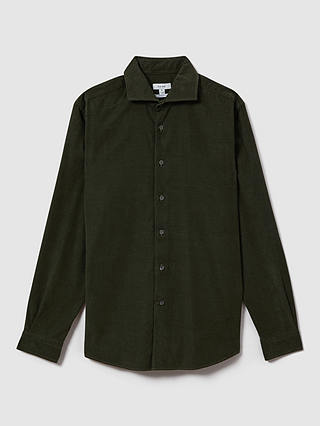 Reiss Vincy Long Sleeve Cutaway Collar Shirt, Khaki