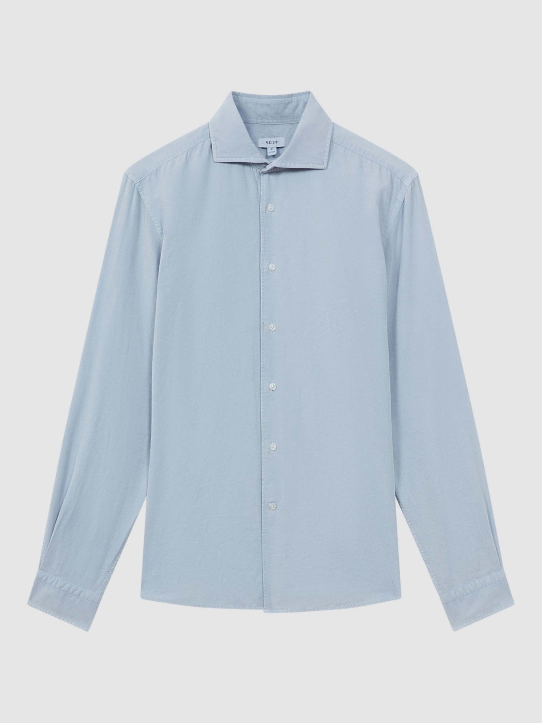 Reiss Vincy Long Sleeve Cutaway Collar Shirt, Soft Blue, XS