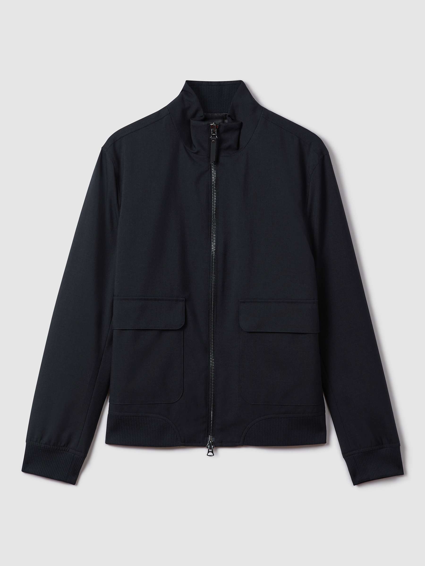 Buy Reiss Rufus Long Sleeve Zip Through Jacket, Navy Online at johnlewis.com