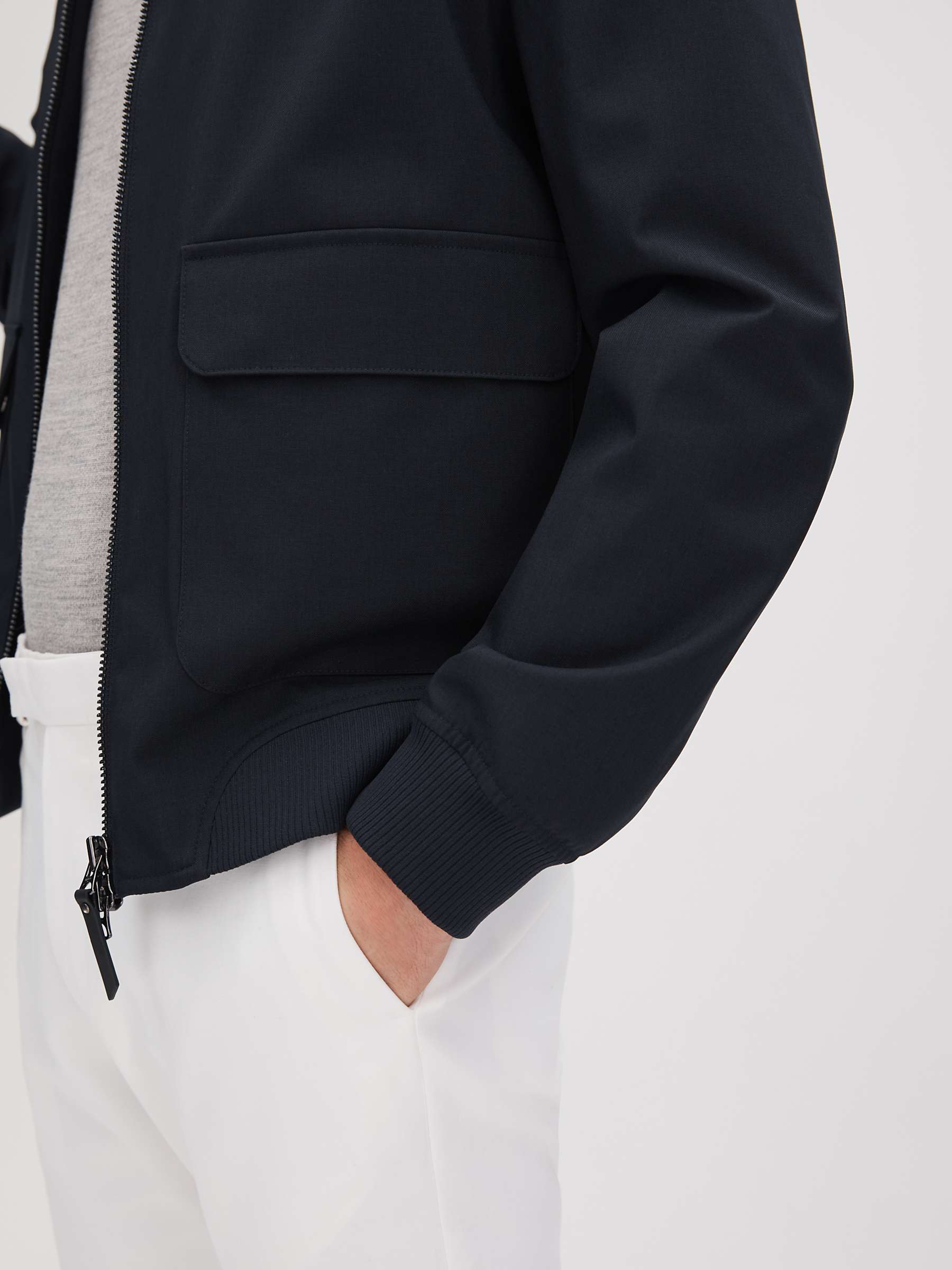 Buy Reiss Rufus Long Sleeve Zip Through Jacket, Navy Online at johnlewis.com