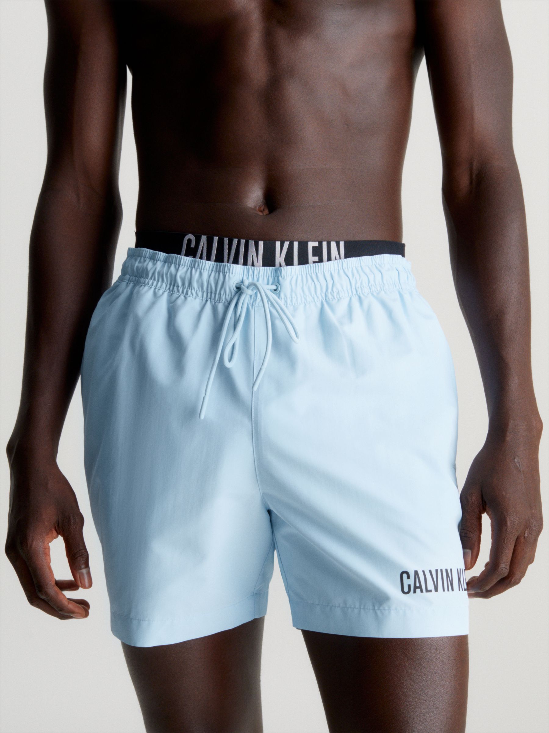 Calvin Klein Double Waistband Swim Shorts, Powder Aqua, L