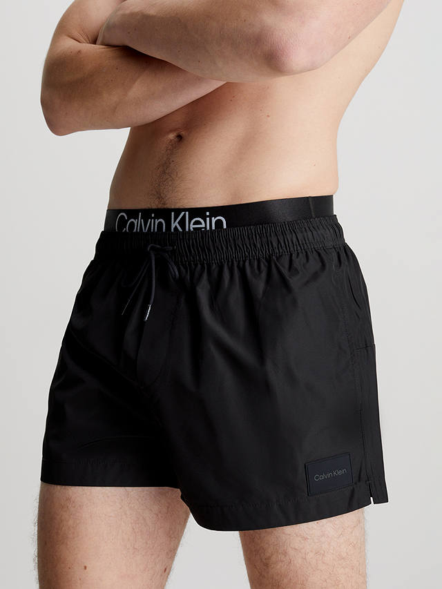 Calvin Klein Double Waistband Swim Shorts, Pvh Black