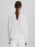 Reiss Carly Cashmere Blend Cardigan, Ivory/Black