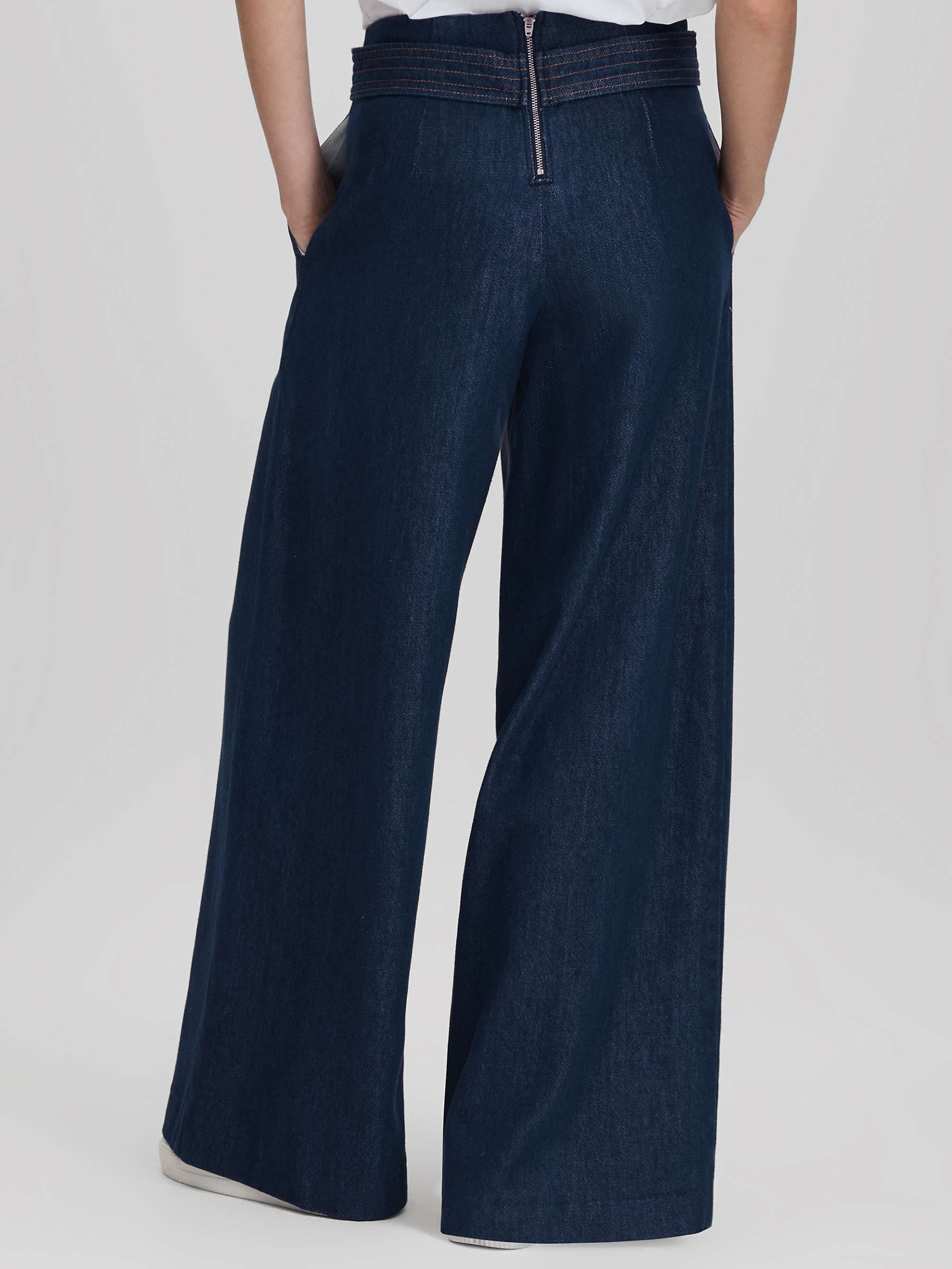 Buy Reiss Lianna Wide Leg Jeans, Dark Blue Online at johnlewis.com