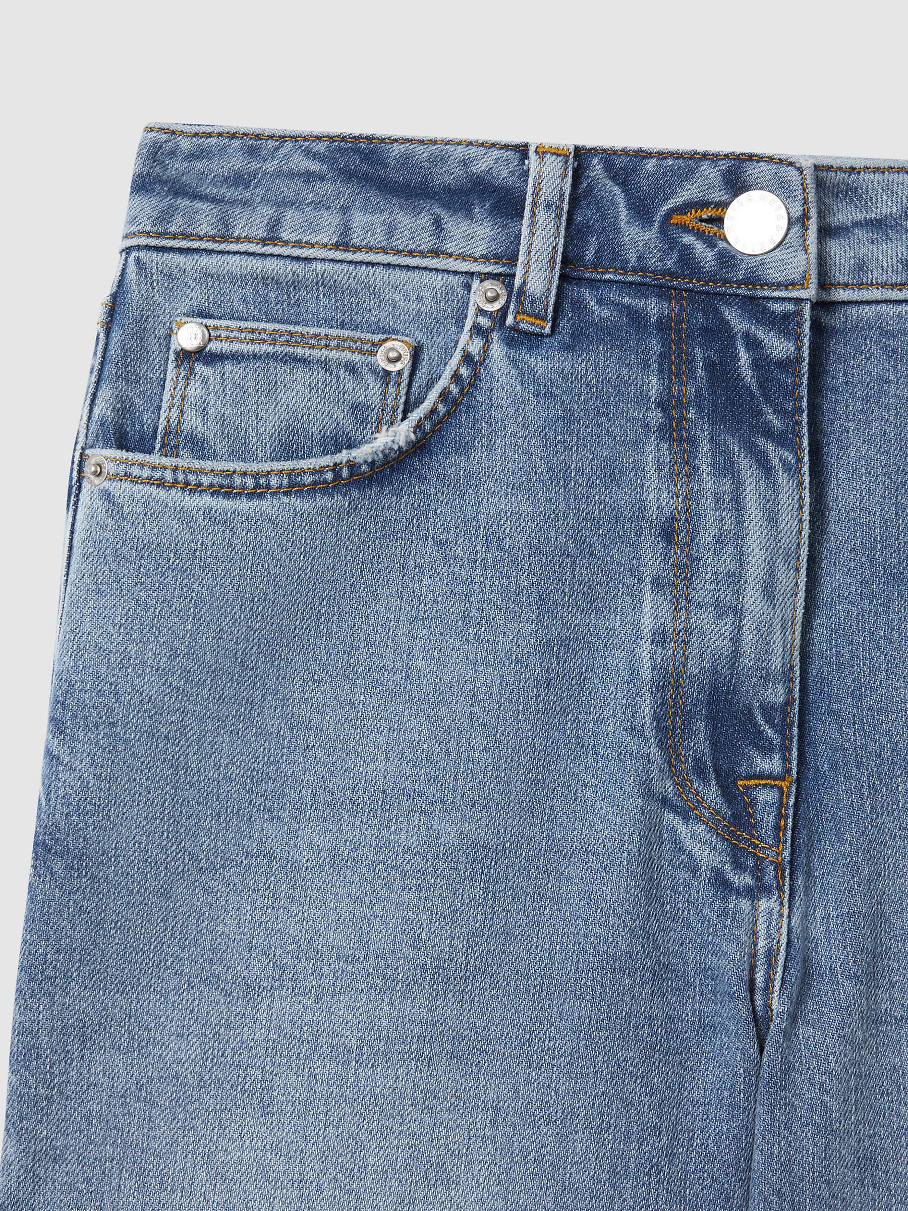 Buy Reiss Selin Cotton Straight Leg Jeans, Light Blue Online at johnlewis.com