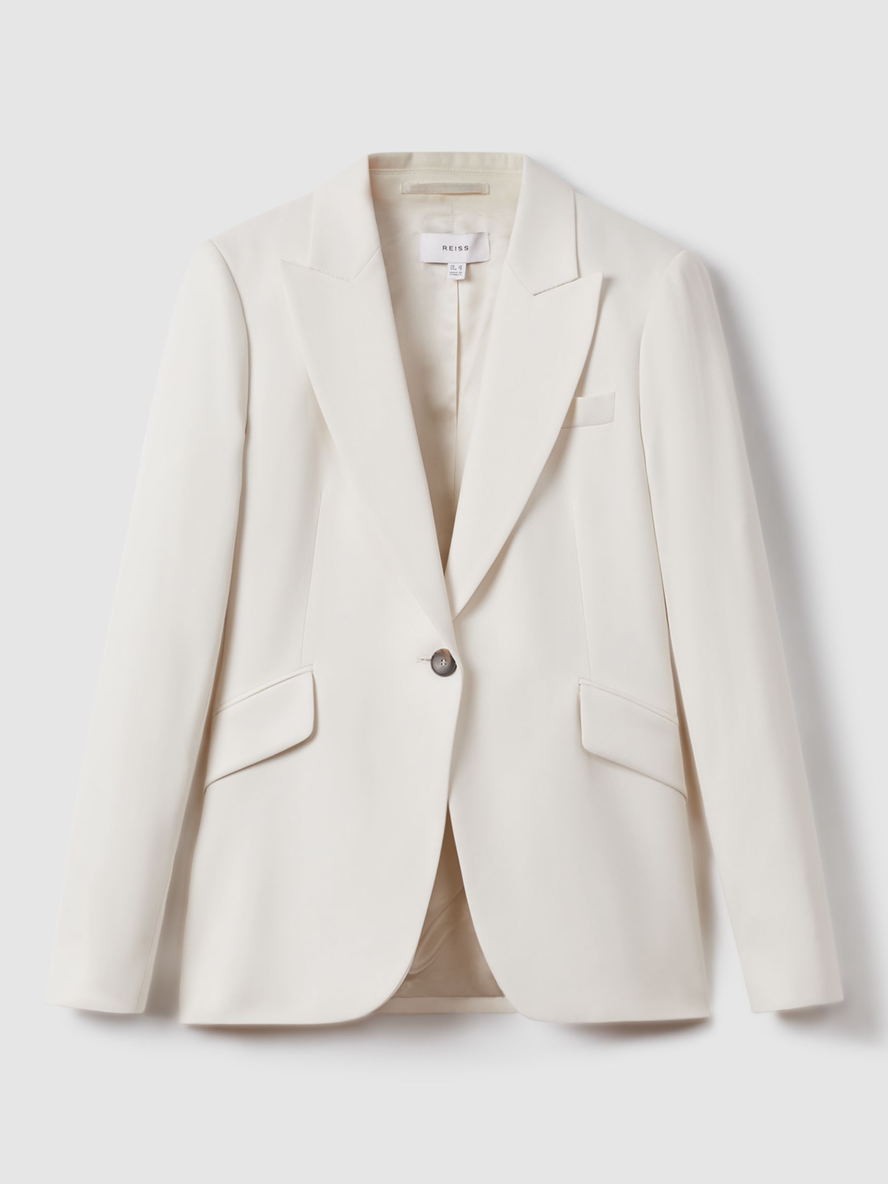 Reiss Petite Millie Tailored Blazer, Cream, 10