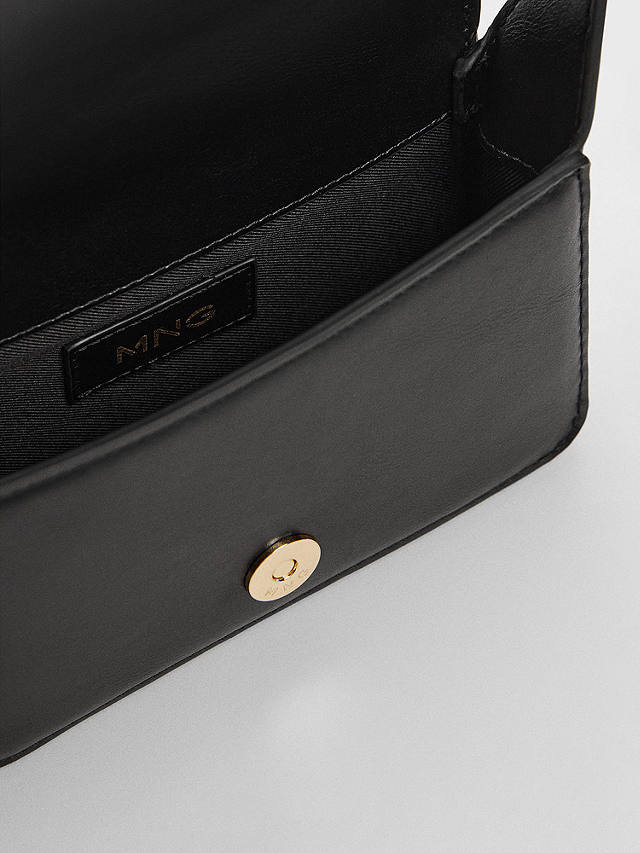 Mango Jorge Faux Leather Small Crossbody Handbag, Black