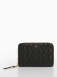 Mango Queens Padded Logo Wallet, Black