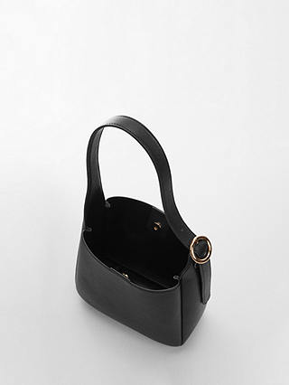 Mango Salva Faux Leather Shoulder Bag, Black
