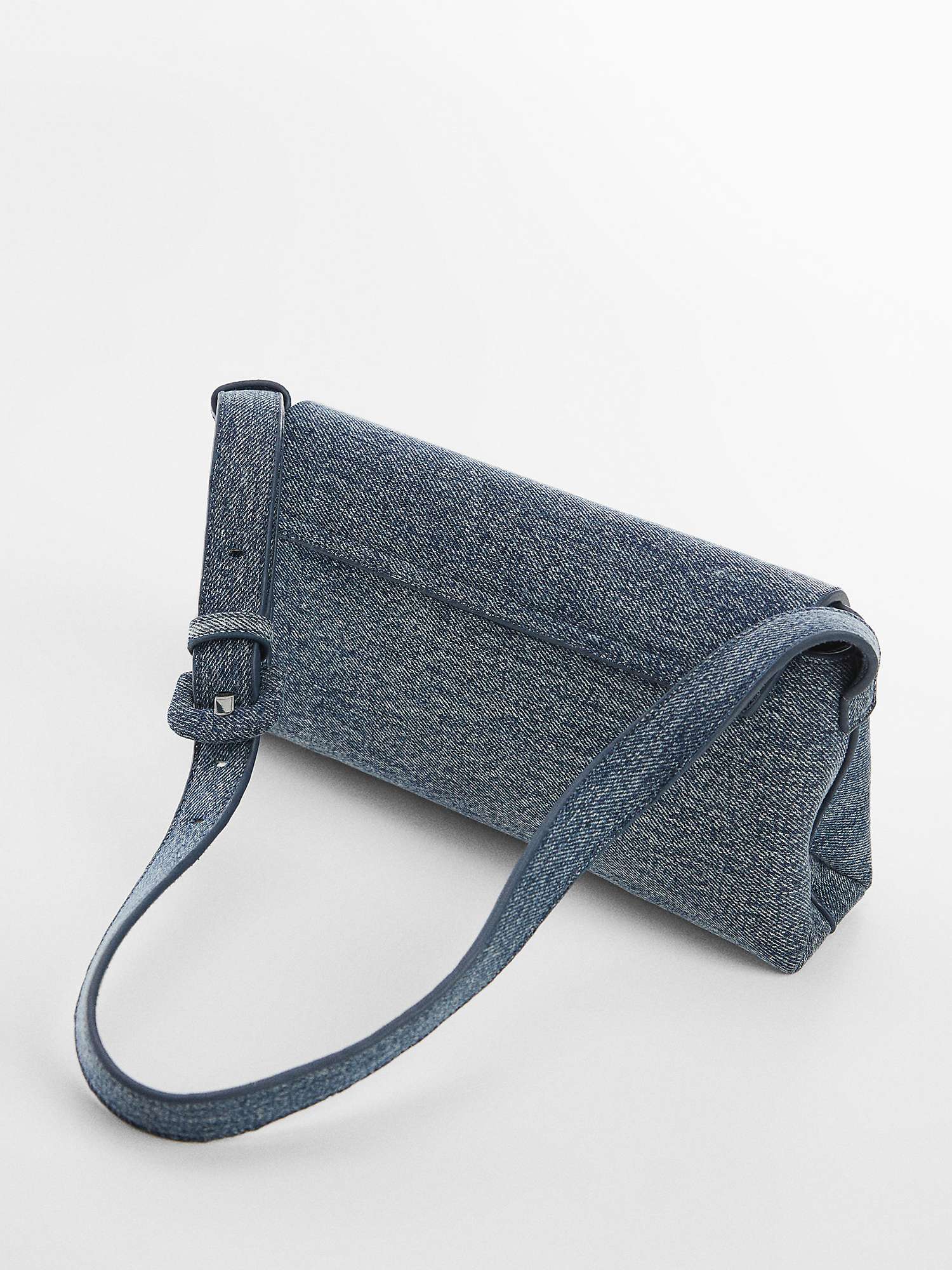 Buy Mango Lucer Denim Shoulder Bag, Open Blue Online at johnlewis.com