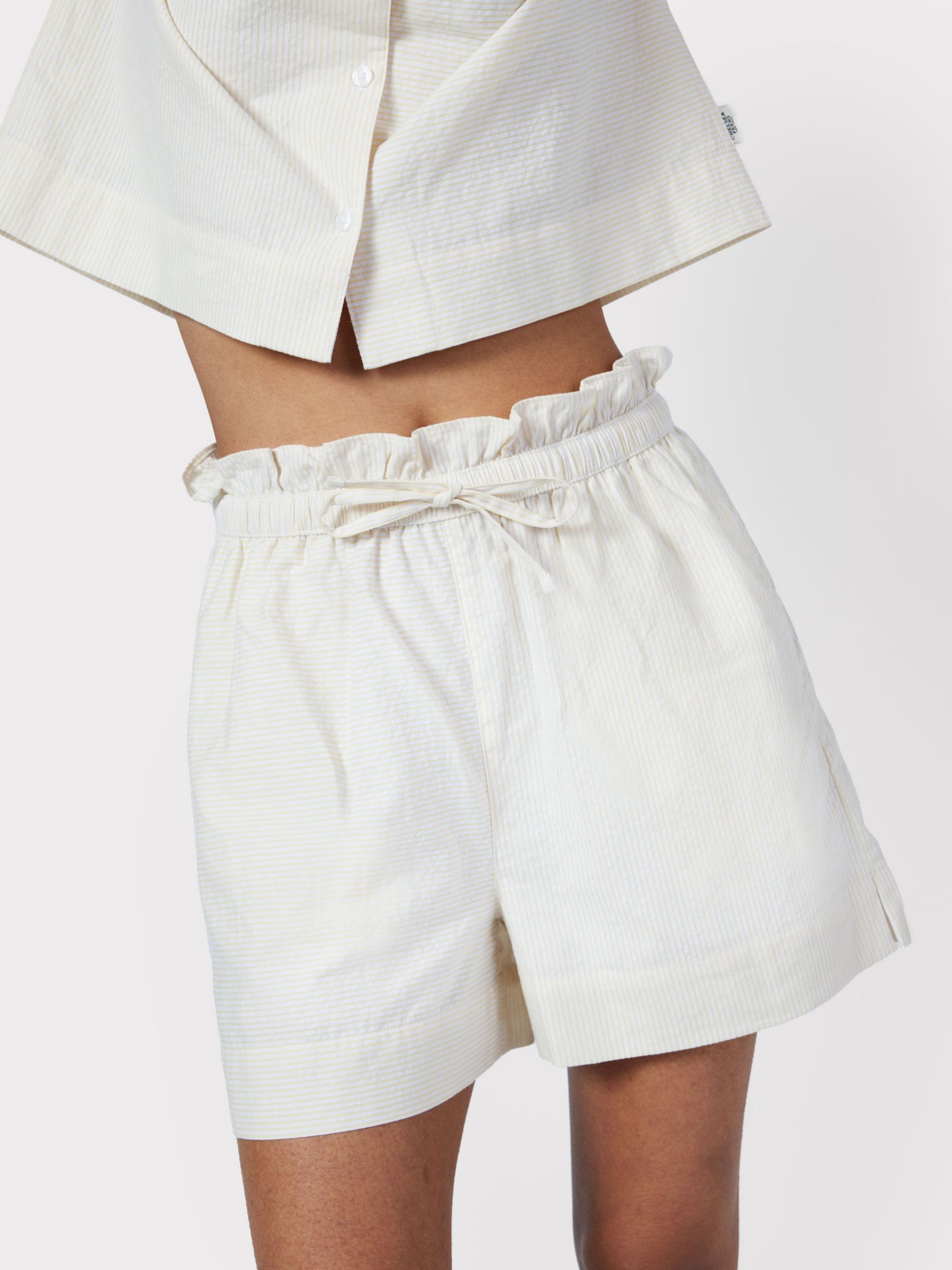 Buy Chelsea Peers Poplin Micro Stripe Short Pyjama Set, Camel Online at johnlewis.com
