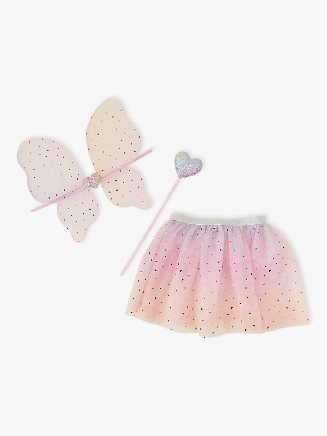 Buy Angels by Accessorize Kids' Heart Print Tutu, Wings & Wand Dress Up Set, Pink/Multi Online at johnlewis.com