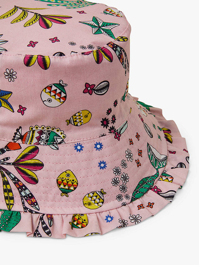 Angels by Accessorize Kids' Mermaid Print Bucket Hat, Pink/Multi