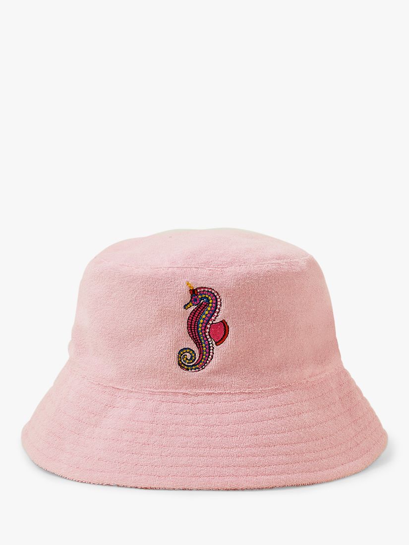 Angels by Accessorize Kids' Towelling Seahorse Bucket Hat, Pink, One Size