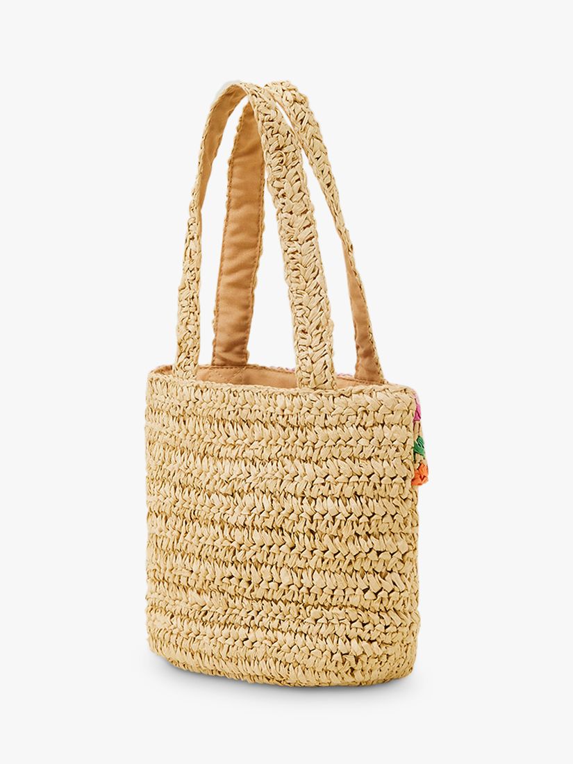 Buy Angels by Accessorize Kids' Ruffle Straw Bag, Natural Online at johnlewis.com